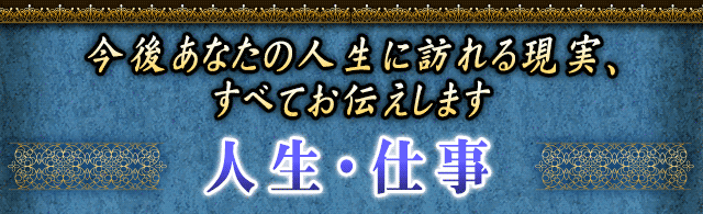 今後あなたの人生に訪れる現実、すべてお伝えします　人生・仕事