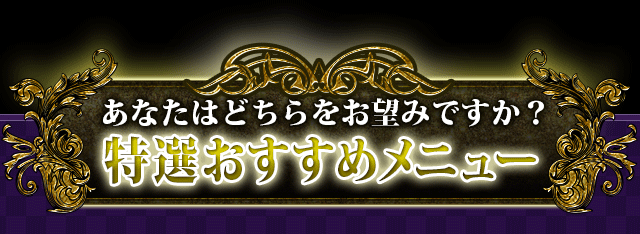 あなたはどちらをお望みですか？　特選おすすめメニュー