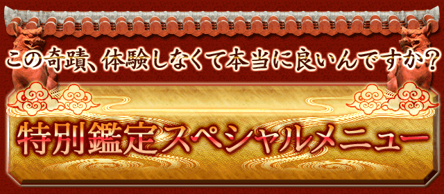 この奇蹟、体験しなくて本当に良いんですか？　特別鑑定スペシャルメニュー