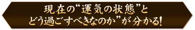 現在の“運気の状態”と　“どう過ごすべきなのか”が分かる！