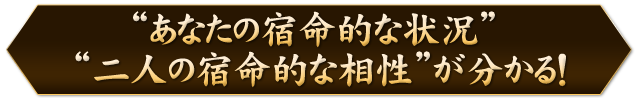 “あなたの宿命的な状況”“二人の宿命的な相性”が分かる！