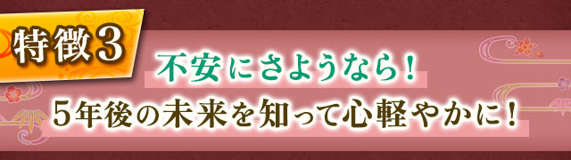 3 不安にさようなら！ 5年後の未来を知って心軽やかに！
