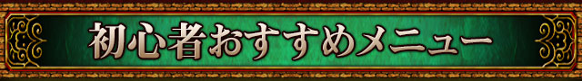 初心者おすすめメニュー