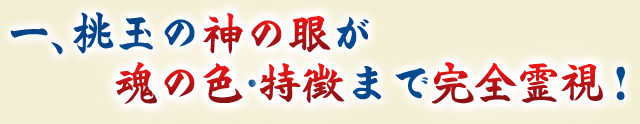 一、桃玉の神の眼が魂の色・特徴まで完全霊視！